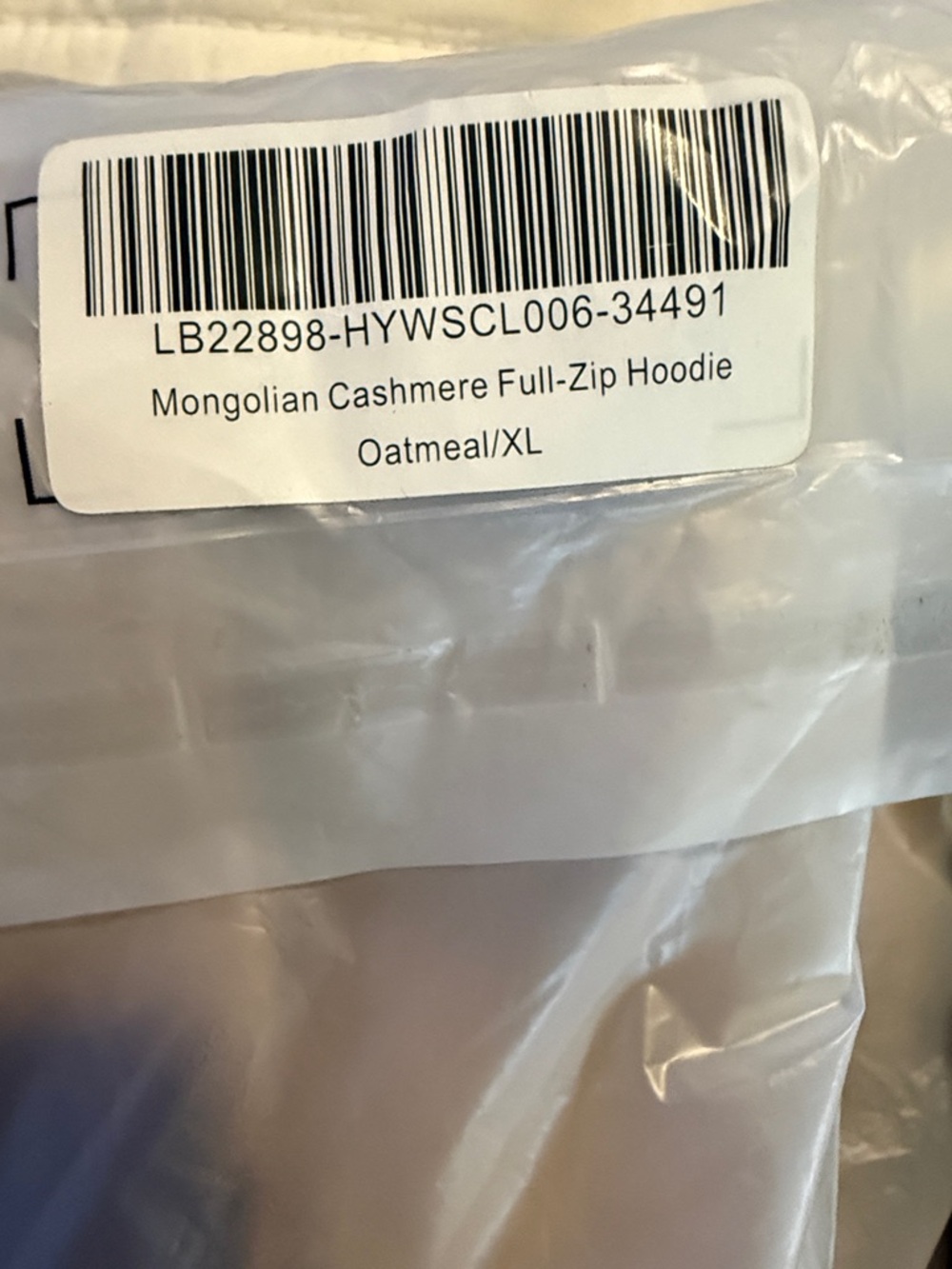 NWT Quince Mongolian Cashmere Zip Front Sweater Hoodie-Oatmeal XL - Picture 6 of 7